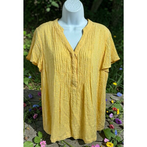 Soft Surroundings Offshore V-Neck Top Sz PL Petite Large Swingy Flowy Blouse